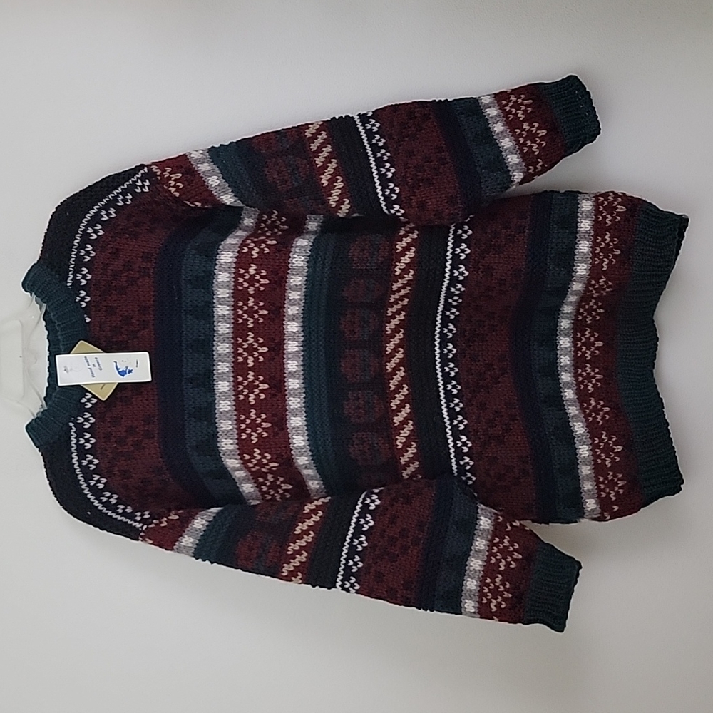 NWT The Lodge Fair Isle Handknit Made In Greece Wool Pullover Sweater XL